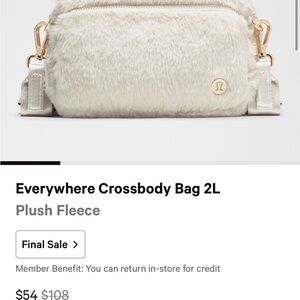 lululemon athletica Plush Fleece Crossbody Bag - Cream